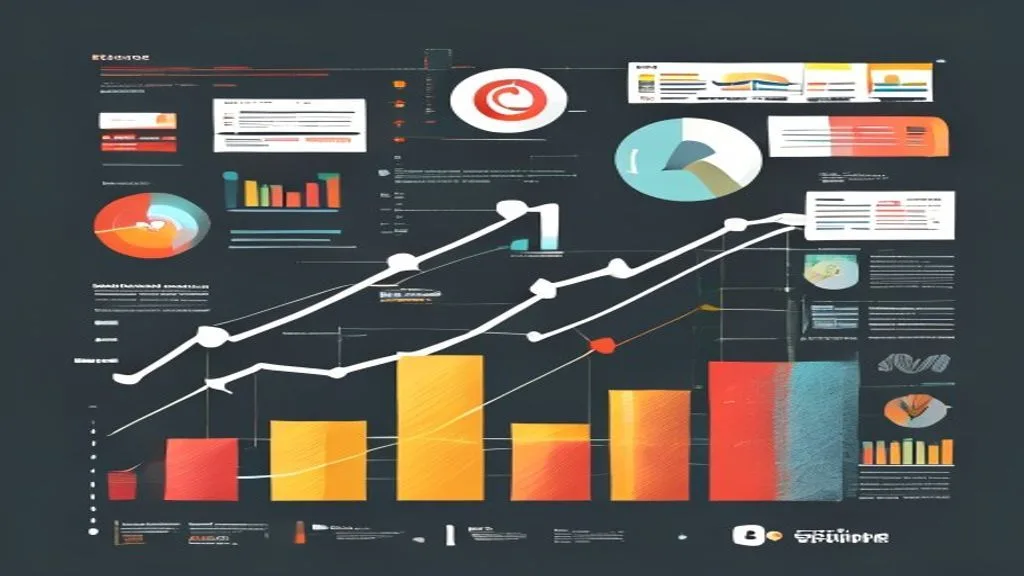 A stylized infographic showing the growth of content marketing over time, with charts and icons., editorial