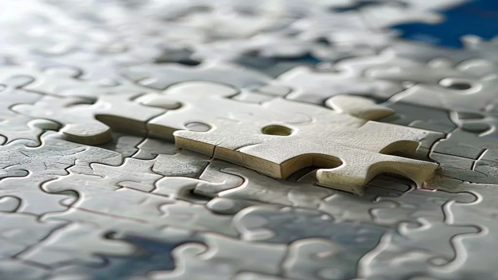 A jigsaw puzzle piece being perfectly placed into a larger puzzle, symbolizing a well-defined marketing strategy