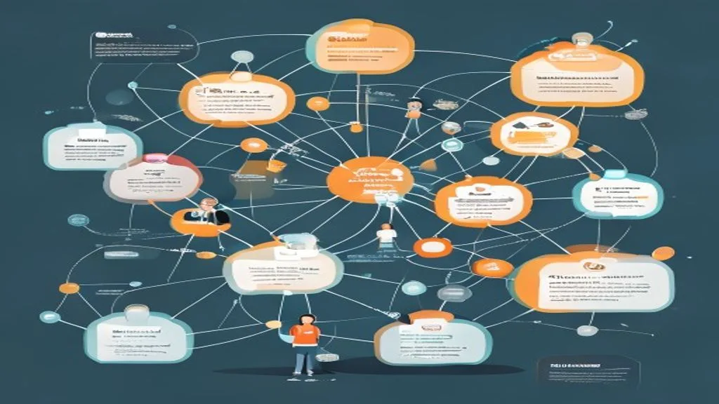Illustration of a customer journey map, showing touchpoints and interactions with a brand across digital channels,