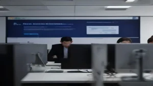 A vibrant and dynamic marketing team collaborating in a modern office, surrounded by digital screens displaying analytics and creative ideas. Focus on teamwork and innovation., featured image, 16:9, professional editorial blog image, no visible text, no logo, no watermark