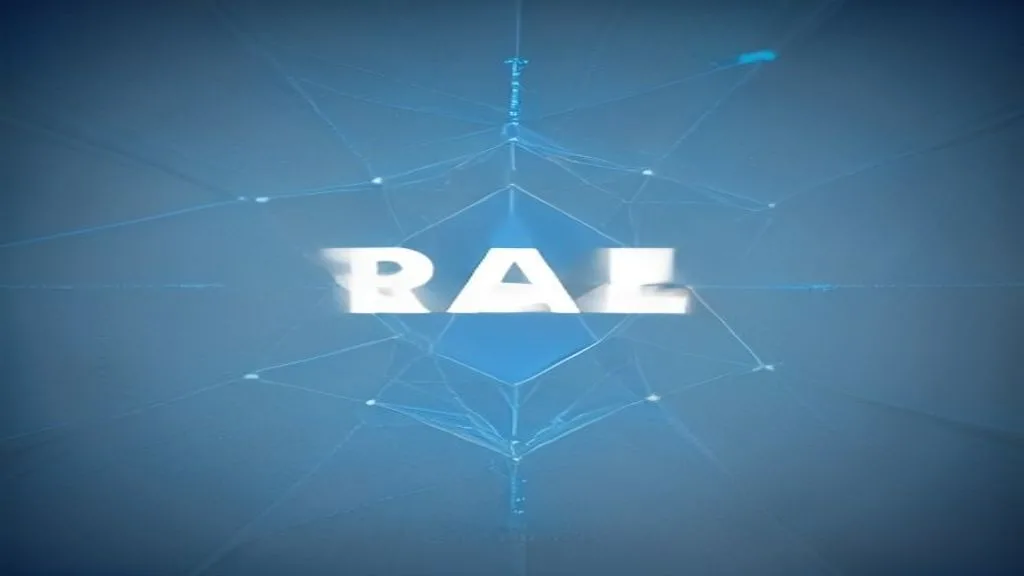 A strong, abstract brand logo (geometric shape, no letters) emerging from a complex network of connections,