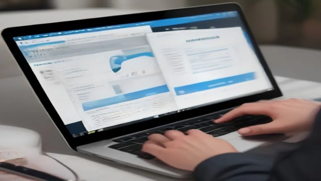 A person interacting with various digital marketing channels simultaneously – laptop with website analytics, tablet with